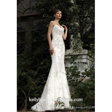 ZM16037 новое Прибытие сексуальная рукавов Русалка свадебное платье кружева аппликации свадебные платья